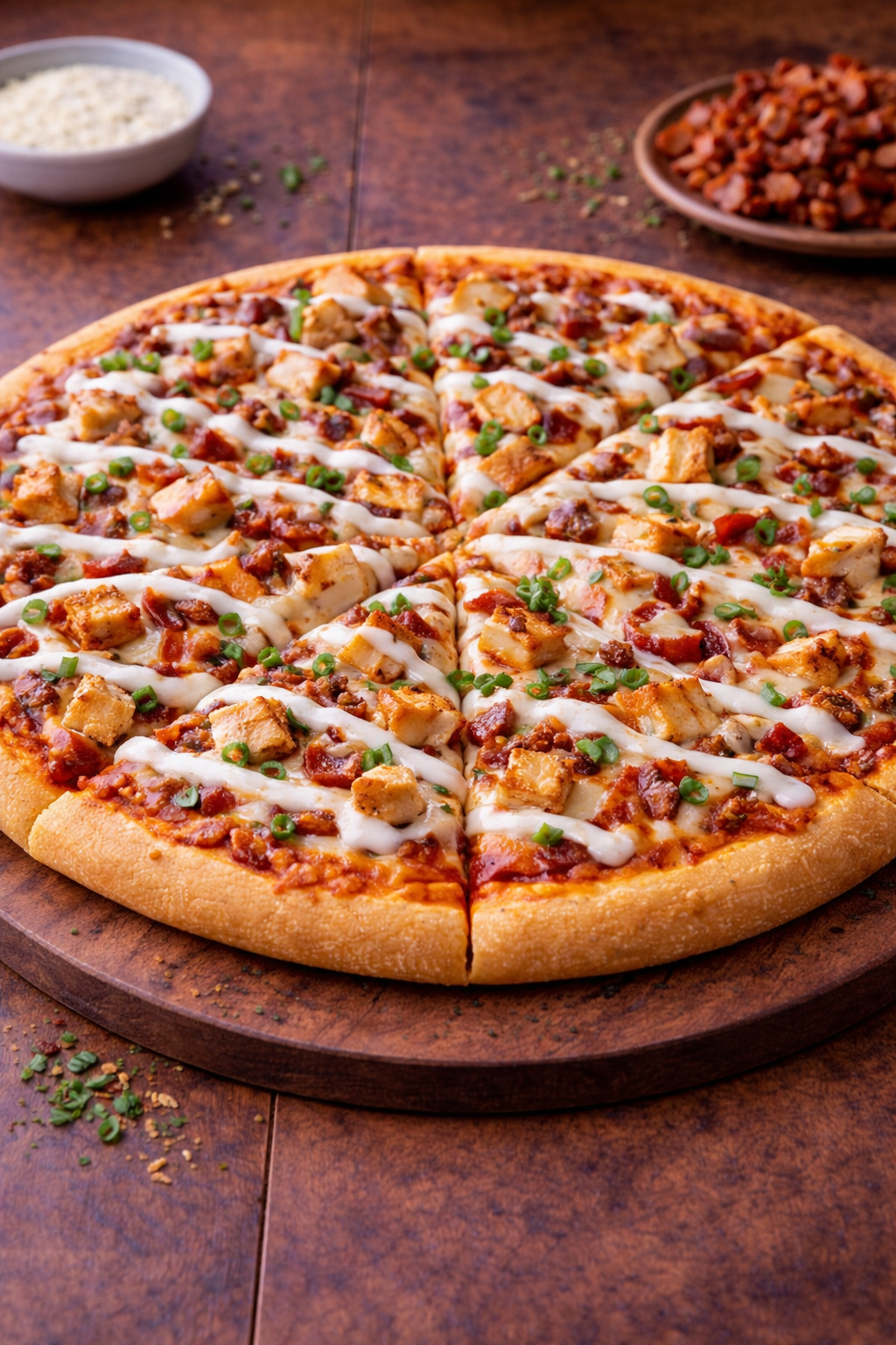 Bacon Chicken Ranch Pizza