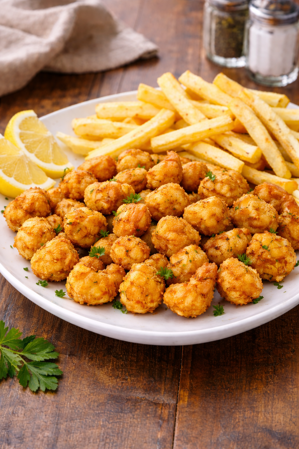 Popcorn Shrimp W/ French Fries